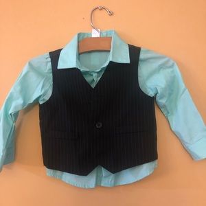 Boy 24 month 2 piece teal shirt